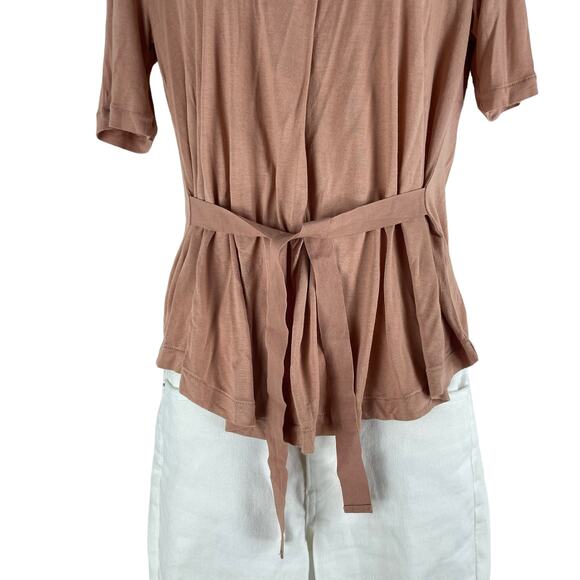 J. Crew Short Sleeve Scoop Neck Side Tie Tee Dusty Pink Size S - Picture 4 of 7